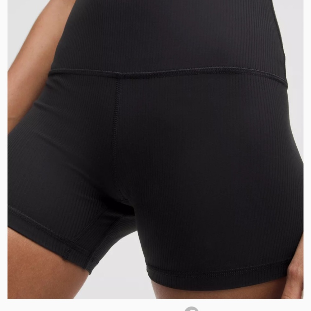 lululemon align high rise ribbed Black Bike Shorts